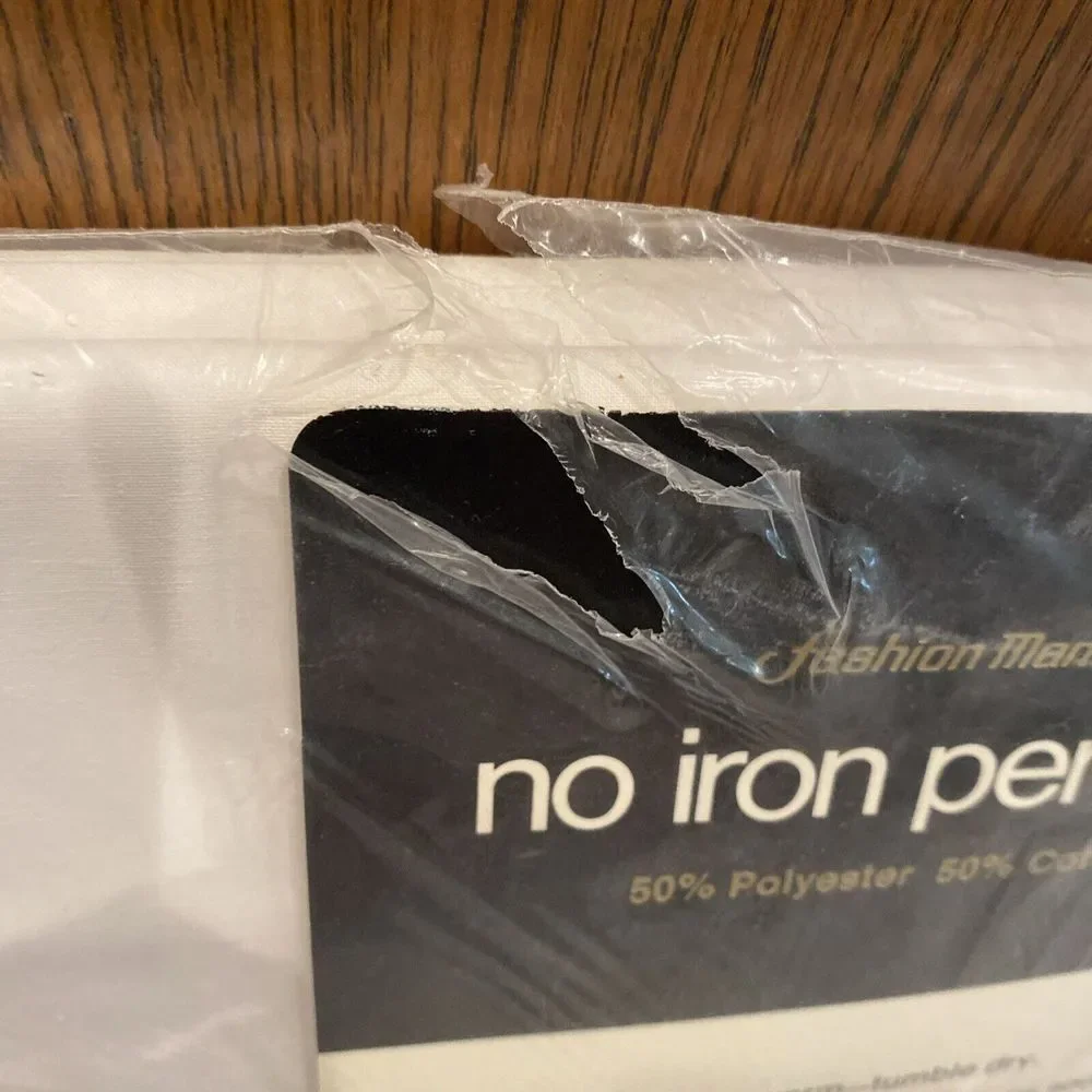 Vtg JC Penney's Fashion Manor‎ No Iron Percale Double Flat Sheet White NEW NOS
